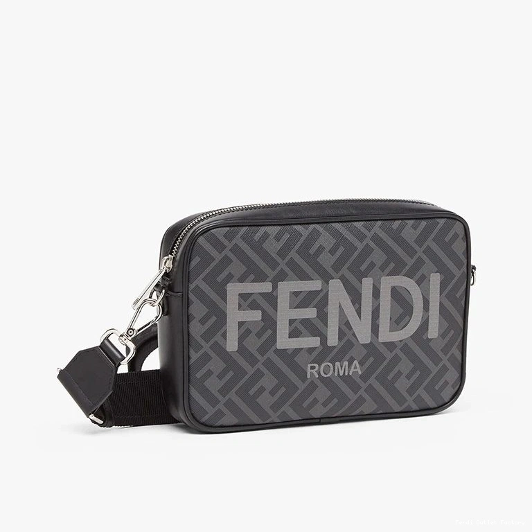 Affordable HOT Case ROMA Black Motif Fendi Compact Logo In Camera Fabric FF 0825